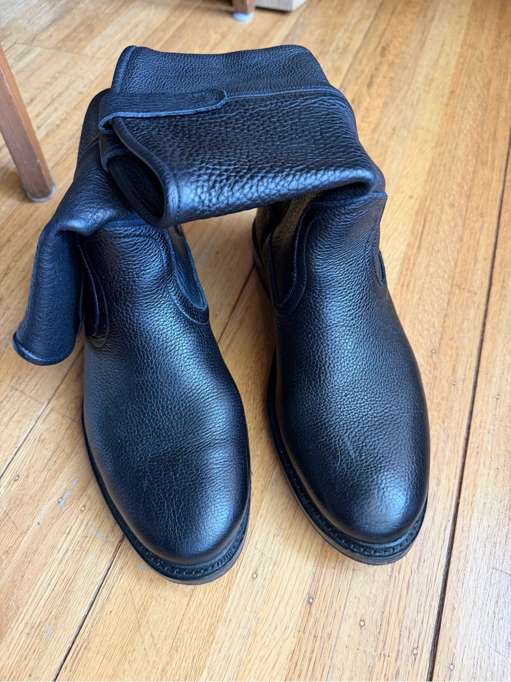 Allen Edmonds Black Pebbled Leather Roper Boots